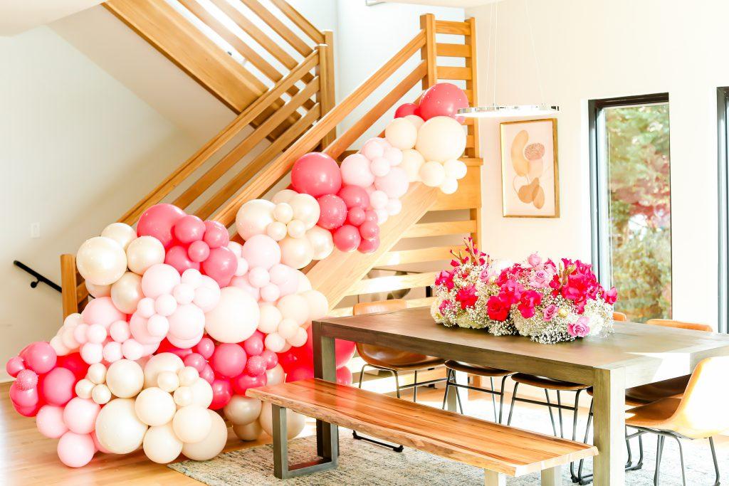 balloon arches and balloon garland add the perfect photo backdrop for your bachelorette weekend