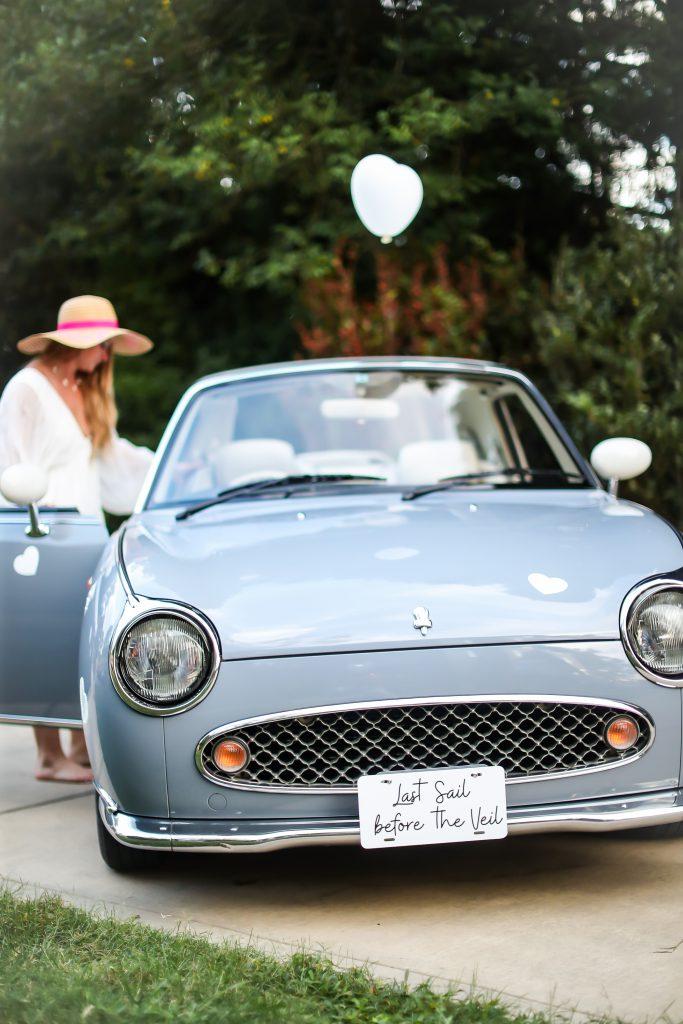 add a vintage car photo prop to your bachelorette for the instagram-worthy experience.