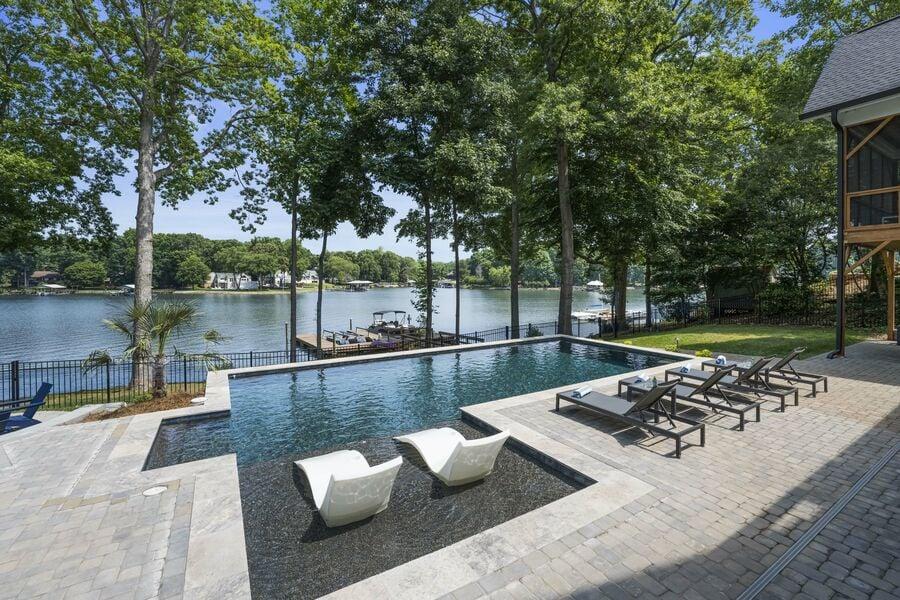 pool overlooking Lake Norman 