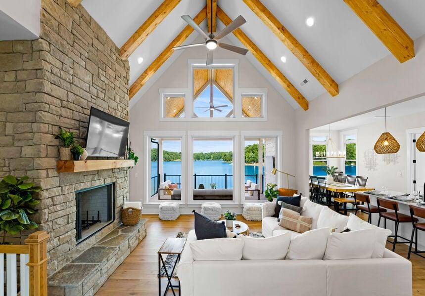 incorporating indoor/outdoor living into the design at a waterfront rental with StayLakeNorman 